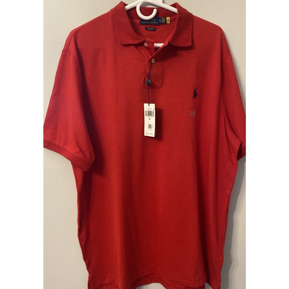 NWT Men's XL TG Polo Ralph Lauren Shirt Big & Tall Classic Fit Red Core Repleni